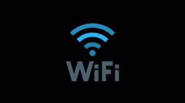 Düz simge biçiminde tasarlanmış animasyon wifi simgesi, Teknoloji konsepti simgesi.