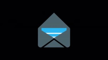 Animated email letter icon designed in flat icon style, Technology concept icon.