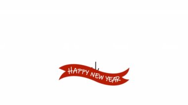 Animated happy new year icon designed in flat icon style, New Year party concept icon.