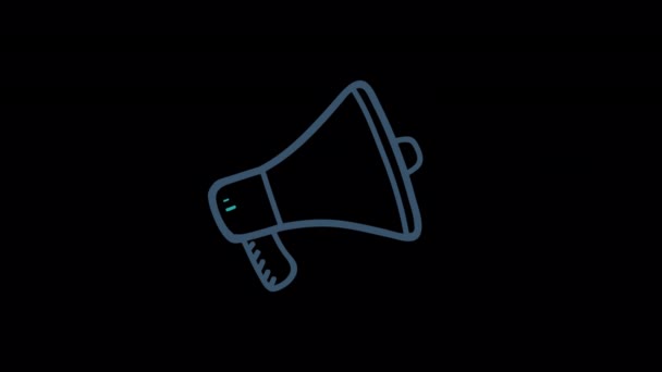Animated Megaphone Icon Designed Flat Icon Style Business Finance Concept — Vídeo de stock