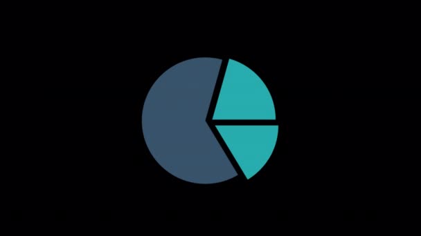 Animated Pie Chart Icon Designed Flat Icon Style Business Finance — Stok video