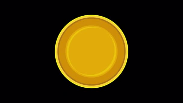 Animated Cardano Coin Icon Designed Flat Icon Style Golden Color — Stockvideo