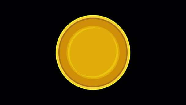 Animated Zcash Coin Icon Designed Flat Icon Style Golden Color — Stockvideo