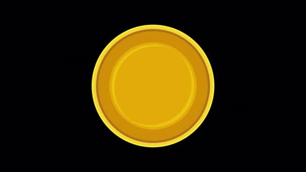 采用金黄色 隐货币或数字货币概念图标的平面图标样式设计的动画伊奥塔硬币图标 — 图库视频影像