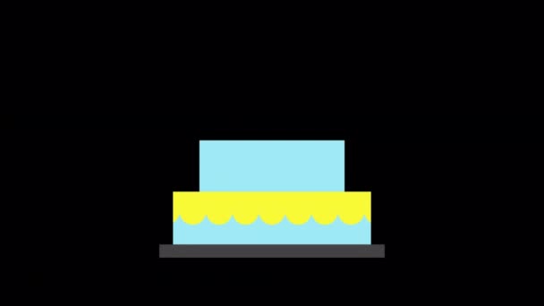 Animated Valentine Cake Icon Designed Flat Icon Style Valentine Day — Stockvideo