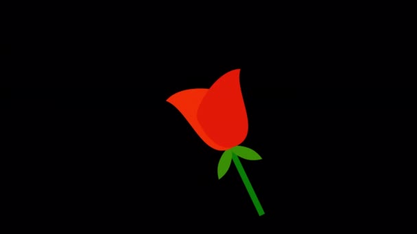 Animated Valentine Rose Icon Designed Flat Icon Style Valentine Day — Stockvideo