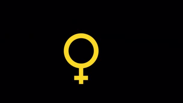 Animated Male Female Gender Symbol Icon Designed Flat Icon Style — Vídeos de Stock