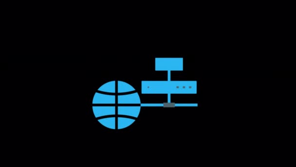 Animowana Ikona Routera Vpn Zaprojektowana Stylu Płaskiej Ikony Ikona Koncepcji — Wideo stockowe