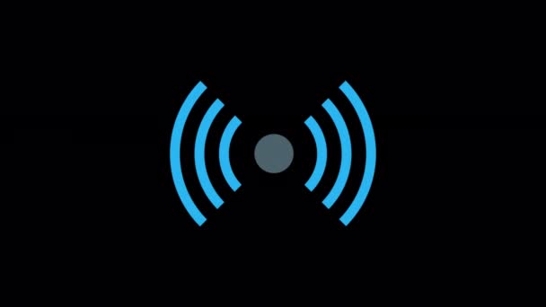 Animowane Wifi Hotspot Ikona Zaprojektowane Stylu Płaskiej Ikony Technologia Koncepcja — Wideo stockowe