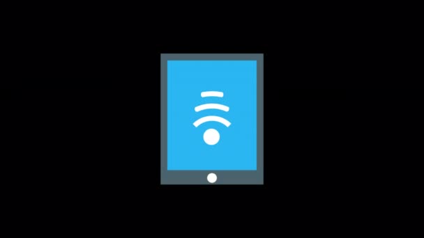 Animated Mobile Wifi Icon Icon Designed Flat Icon Style Technology — Stok video
