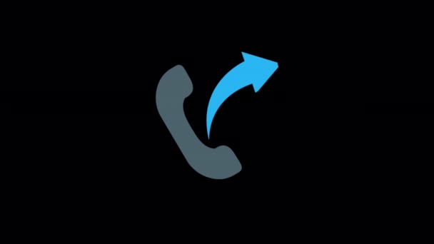 Animated Outgoing Call Icon Designed Flat Icon Style Technology Concept — Stockvideo