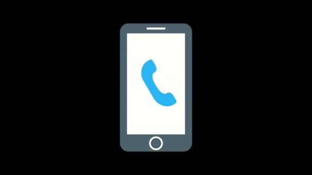 Animated Mobile Contact Sign Icon Designed Flat Icon Style Technology — Stok video