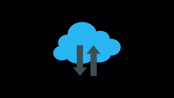 Animated Cloud Network Icon Designed Flat Icon Style Technology Concept — Stok video