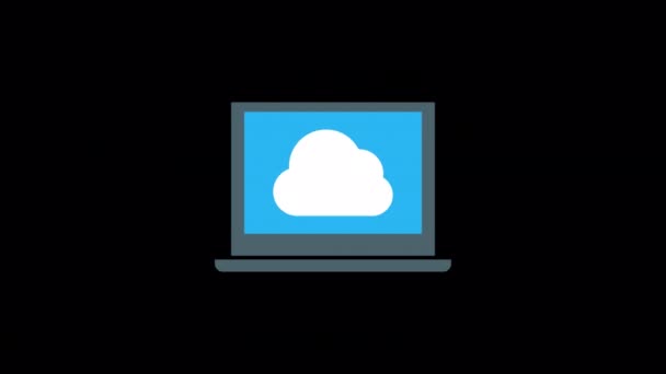 Animated Cloud Wifi Laptop Icon Designed Flat Icon Style Technology — Stockvideo