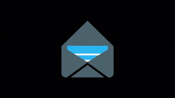 Animated Email Letter Icon Designed Flat Icon Style Technology Concept — Stok video