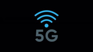 Düz simge biçiminde tasarlanmış animasyon 5G ağ simgesi, Teknoloji konsepti simgesi.