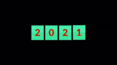 Animated 2021-22 icon designed in flat icon style, New Year party concept icon.