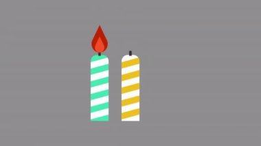 Animated new year candle icon designed in flat icon style, New Year party concept icon.