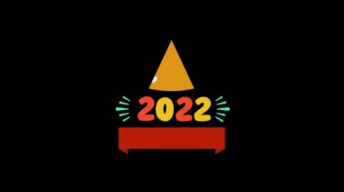 Yeni Yıl Animasyonu Mutlu Yeni Yıl 2022 simgesi düz simge stili, Yeni Yıl Parti konsepti simgesi.