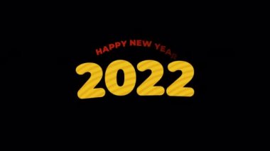 Animated happy new year 2022 icon designed in flat icon style, New Year party concept icon.