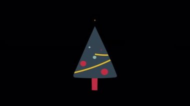 Animated Christmas tree designed in flat icon style, Christmas and winter concept icon