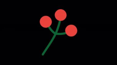 Animated Christmas flower designed in flat icon style, Christmas and winter concept icon