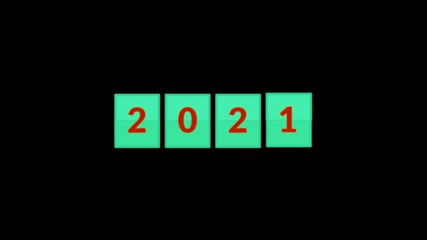 Animated 2021 Icon Designed Flat Icon Style New Year Party — Vídeo de stock
