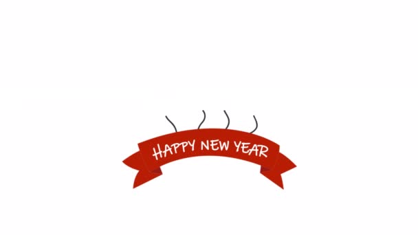 Animated 2022 Icon Designed Flat Icon Style New Year Party — Stockvideo