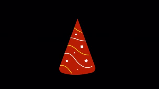 Animated New Year Party Hat Icon Designed Flat Icon Style — 비디오