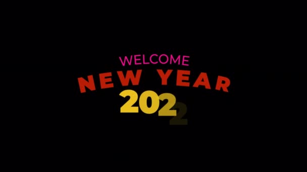 Animação Bem Vinda Ano Novo 2022 Ícone Projetado Estilo Ícone — Vídeo de Stock