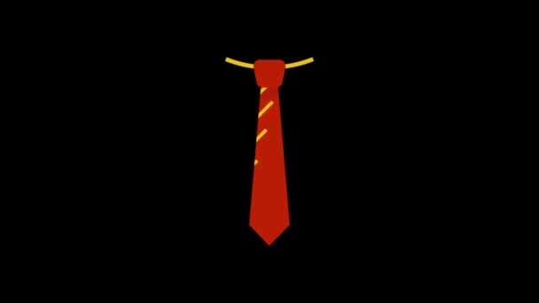 Κινούμενο Εικονίδιο Γραβάτα Κοστούμι Σχεδιασμένο Στυλ Επίπεδη Εικονίδιο Νέο Έτος — Αρχείο Βίντεο