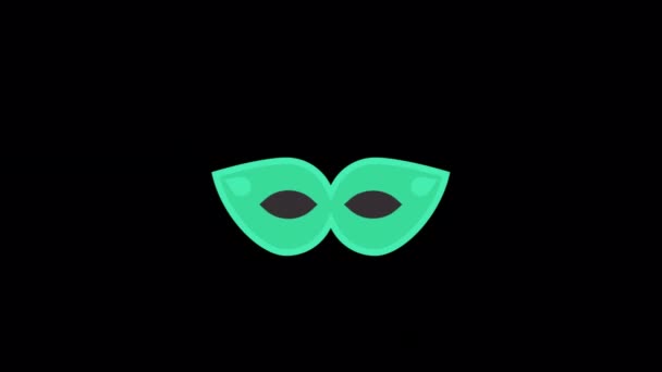 Animated New Year Face Mask Icon Designed Flat Icon Style — Stockvideo