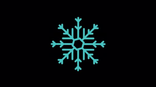 Animated Snowflake Designed Flat Icon Style Christmas Winter Concept Icon — Stockvideo