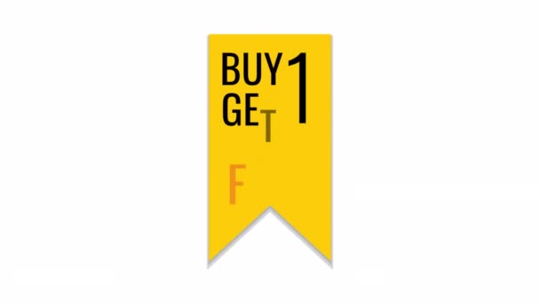 Animated Buy Get Free Icon Designed Flat Icon Style Buy — Stockvideo