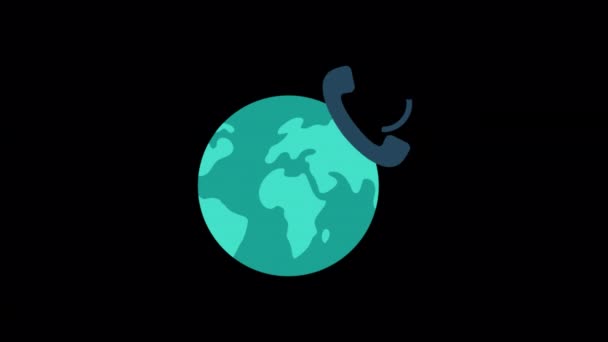Animated Support Call Center Icon Designed Flat Icon Style Call — Stockvideo