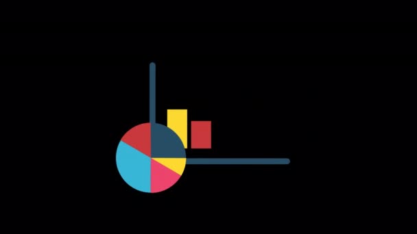 Animated Growth Statistics Icon Designed Flat Icon Style Development Concept — Stockvideo