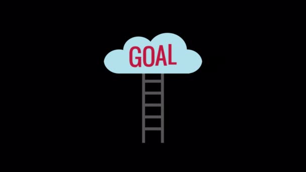 Animated Climbing Goal Icon Designed Flat Icon Style Achieving Goal — Video Stock