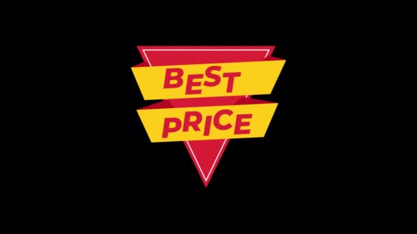 Animated Best Price Tag Icon Designed Flat Icon Style Shopping — Stockvideo