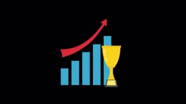 Animated Success icon designed in flat icon style, personal growth, and Self-development concept icon.