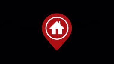 Animated Home location icon designed in flat icon style, House location concept icon