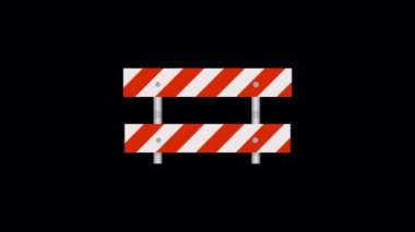 Road barrier Icon street traffic-barrier under construction warning roadblock blocks on highway barricade detour and blocked roadwork barrier Icon. Traffic Warning Sign Concept