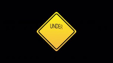 2d Animated under construction road sign Board Icon created in flat icon style. Street or road signboard. traffic icons or signs