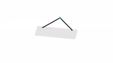 2d Animated Blank White Hanging Board Icon created in flat icon style. Street or road signboard. traffic icons or signs
