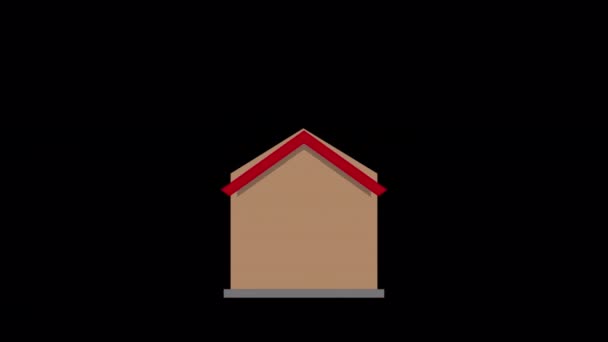 Иконка Системы Сигнализации Animated House Разработана Стиле Плоской Иконки Иконки — стоковое видео