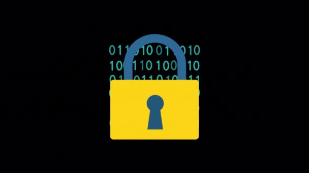 Animated Security Lock Icon Designed Flat Icon Style Security Digital — Vídeo de stock