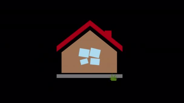 Animated House Rent Buy New House Icon Real Estate Concept — 비디오