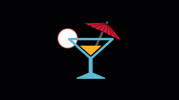 Animated Beach Cocktail Icon Simple Icons Holidays Vocation Icons Collection — Stock video