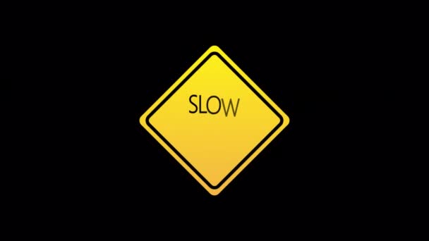 Animated Slow Road Sign Board Icon Created Flat Icon Style — Stok video