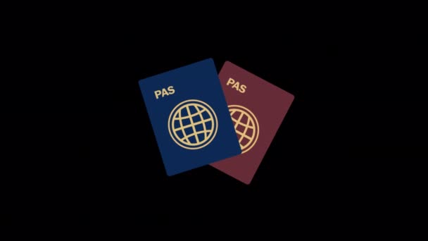 Animated Passport Icoon Eenvoudig Icoon Uit Vakantiecollectie Creatief Paspoortpictogram Voor — Stockvideo