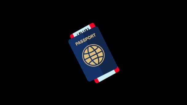 Анімаційна Піктограма Паспорта Проста Піктограма Колекції Відпусток Піктограма Creative Passport — стокове відео